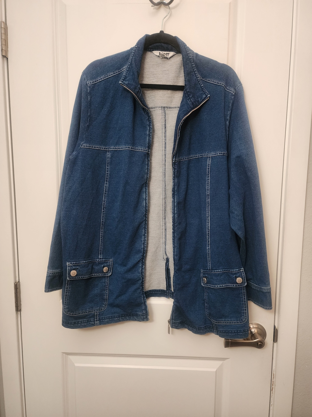 Womens Denim Knit Jacket Size 2X - Picture 2 of 5